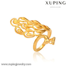 13283 Wunderschöner Schmuck-Luxusring, 24k Goldfarbe, Pfauform-Ringdesign für Frauen